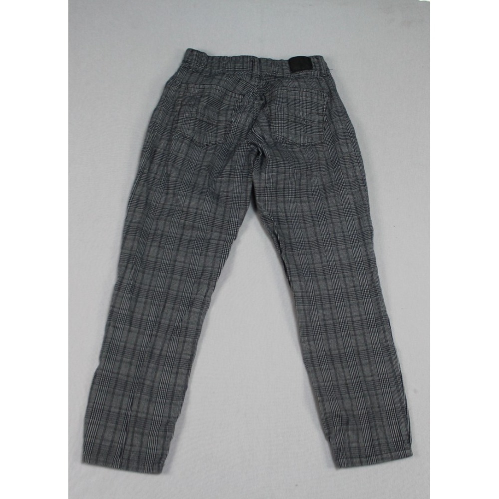 American Eagle Plaid Pants Women 0 Short Gray Excellent Stretch Ankle Straight